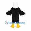 Eagle Mascot Costume in Black with White Head and Spread Wings