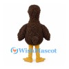 Brown Ostrich Mascot Costume with Long Neck and Curly Feather Texture