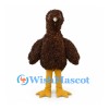 Brown Ostrich Mascot Costume with Long Neck and Curly Feather Texture