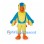 Blue and Yellow Parrot Mascot Costume with Orange Feet