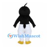 Penguin Mascot Costume with White Belly and Single Black Head Tuft
