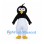 Penguin Mascot Costume with White Belly and Single Black Head Tuft