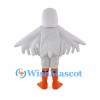 White Goose Mascot Costume with Spread Wings and Orange Feet