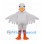 White Goose Mascot Costume with Spread Wings and Orange Feet