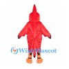 Cardinal Mascot Costume in Red with Tall Crest and Black Belly