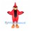 Cardinal Mascot Costume in Red with Tall Crest and Black Belly