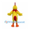 Yellow Rooster Mascot Costume with Red Comb and Tail
