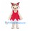 Pig Girl Mascot Costume with Brown Pigtails and Red Dress