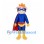 Superhero Pig Mascot Costume with Blue Suit and Red Cape