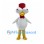 White Rooster Mascot Costume with Large Eyes and Tall Red Comb