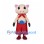 Superhero Pig Mascot Costume with Red Cape and Blue Belt
