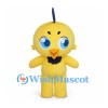 Yellow Chick Mascot Costume with Blue Eyes and Navy Head Tuft