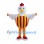 Chicken Mascot Costume with Red and Yellow Striped Belly