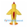 Yellow Rooster Mascot Costume with Red Comb and Tail