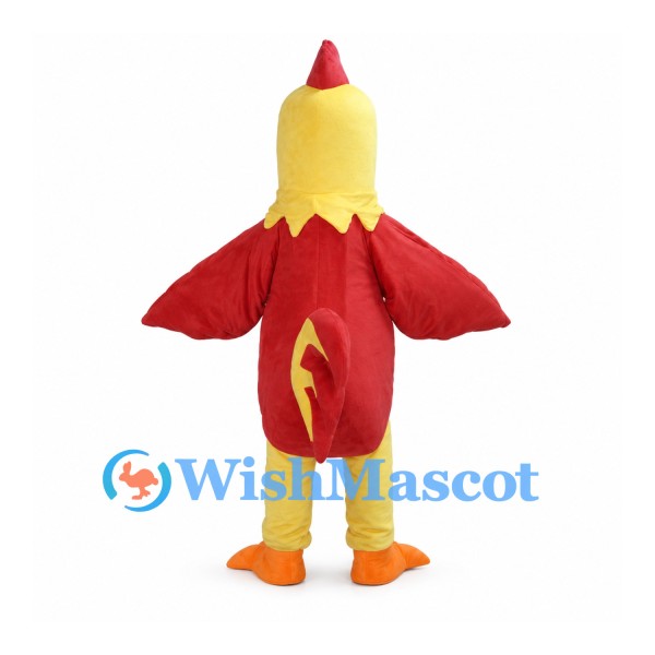 Rooster Mascot Costume with Yellow Head and Red Body