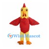 Rooster Mascot Costume with Yellow Head and Red Body