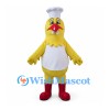 Rooster Chef Mascot Costume with White Hat and Apron
