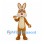 Brown Rabbit Mascot Costume with White Muzzle and Red Nose