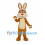 Brown Rabbit Mascot Costume with White Muzzle and Red Nose