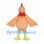 Peach Rooster Mascot Costume with Red Comb and Lime Legs