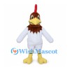 Rooster Mascot Costume with Brown Head and White Body