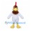 Rooster Mascot Costume with Brown Head and White Body