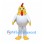 White Rooster Mascot Costume with Yellow Head and Red Tail