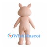 Pink Pig Mascot Costume with Blue Eyes and Pointed Ears