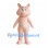 Pink Pig Mascot Costume with Blue Eyes and Pointed Ears