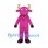 Pink Bull Mascot Costume with Gold Horns and Nose Ring