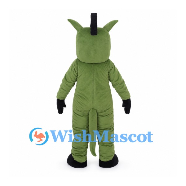 Green Donkey Mascot Costume with Black Mane and Hooves