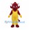 Red Bull Mascot Costume with Yellow Overalls and White Horns