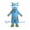 Superhero Bull Mascot Costume in Blue with Green Cape