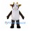 Brown Cow Mascot Costume with White Belly and Yellow Horns