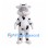 White Cow Mascot Costume with Black Spots and Red Nose Ring
