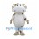White Cow Mascot Costume with Brown Patches and Large Muzzle