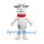 White Cow Mascot Costume with Gray Patches and Red Bandana