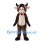 Brown Bull Mascot Costume with Black Horns and Cream Belly