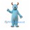 Blue Monster Mascot Costume with Brown Horns and Clawed Paws