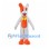 White Dog Mascot Costume with Orange Patches and Yellow Bow Tie
