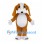 Brown Dog Mascot Costume with White Belly and Long Floppy Ears