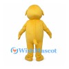 Yellow Dog Mascot Costume with Small Floppy Ears and Round Belly