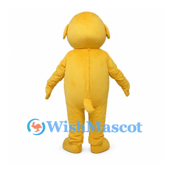 Yellow Dog Mascot Costume with Small Floppy Ears and Round Belly