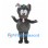 Gray Dog Mascot Costume with Green Hair Bow and Long Pink Tongue