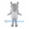 Gray Dog Mascot Costume with White Muzzle and Belly