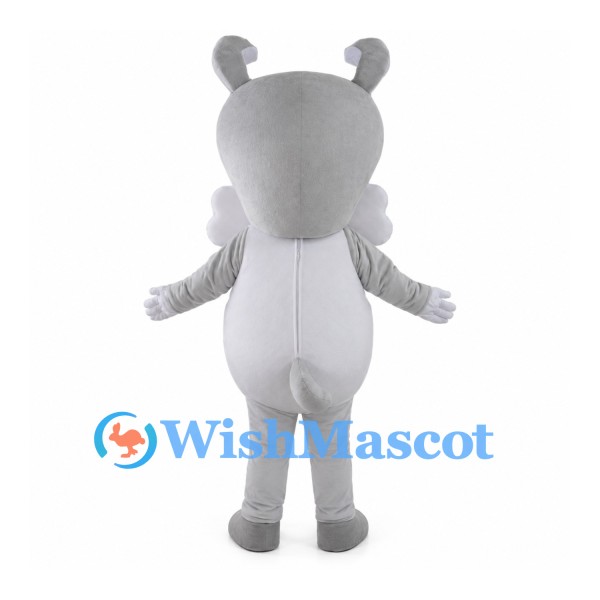 Gray Dog Mascot Costume with White Muzzle and Belly