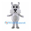 Gray Dog Mascot Costume with White Muzzle and Belly