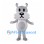 Gray Dog Mascot Costume with White Muzzle and Belly