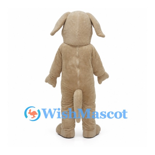Beige Dog Mascot Costume with Black Nose and Dark Paw Pads