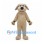 Beige Dog Mascot Costume with Black Nose and Dark Paw Pads
